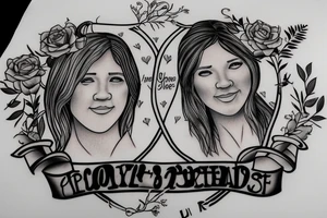Memorial tattoo for “two sisters” age 32 & 1 year old. She was “my person”  like greys anatomy tattoo idea