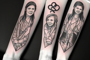 Memorial tattoo for “two sisters” age 32 & 1 year old. She was “my person”  like greys anatomy tattoo idea