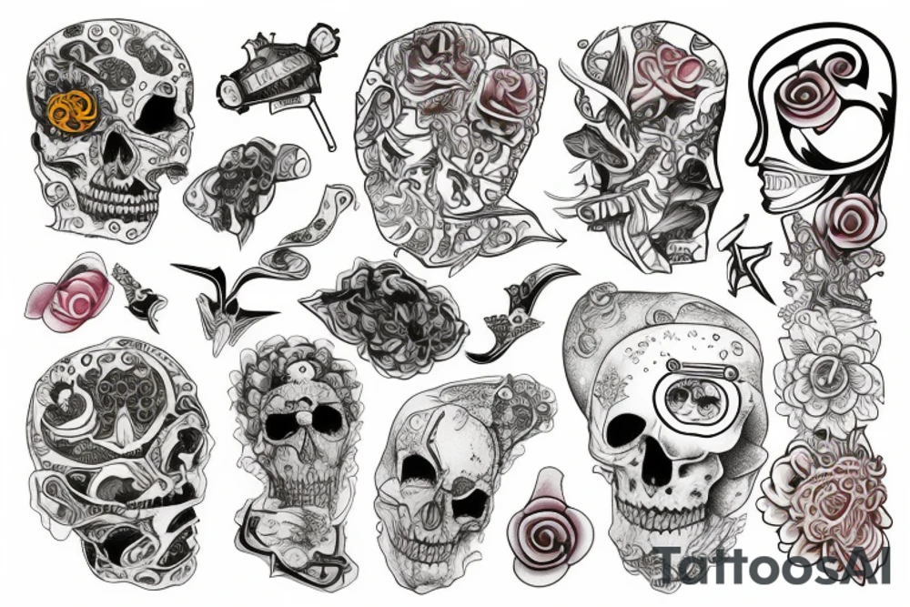 Psychosomatics in color tattoo idea