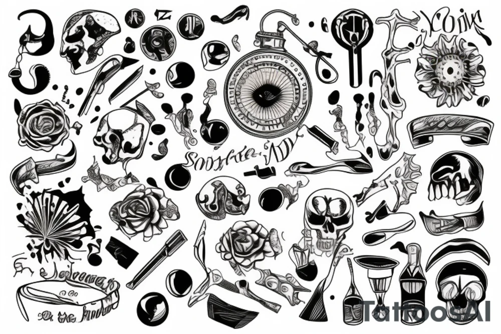 Psychosomatics in color tattoo idea