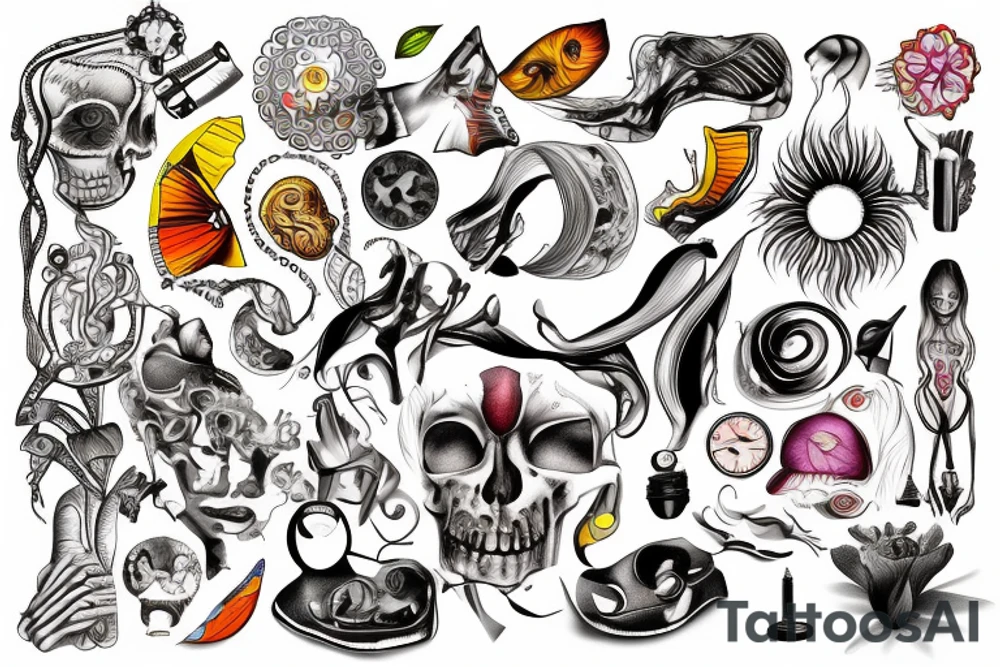 Psychosomatics in color tattoo idea