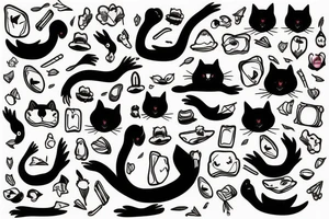 Black cat with a duck nose tattoo idea