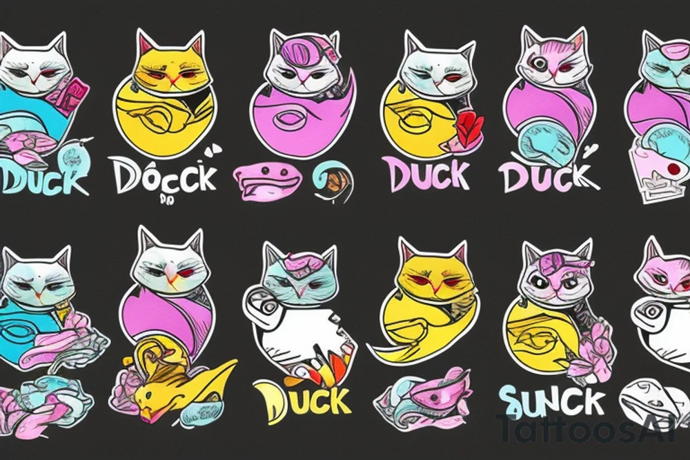 Duck cat tattoo idea
