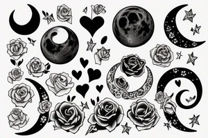 Combination of Love, freedom, moon tattoo idea