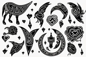 Combination of Love, freedom, moon tattoo idea