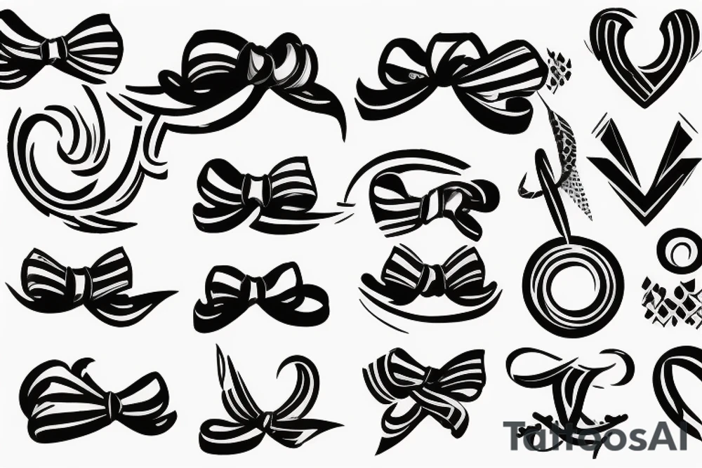 a bow pointing down tattoo idea