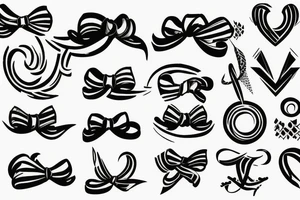 a bow pointing down tattoo idea