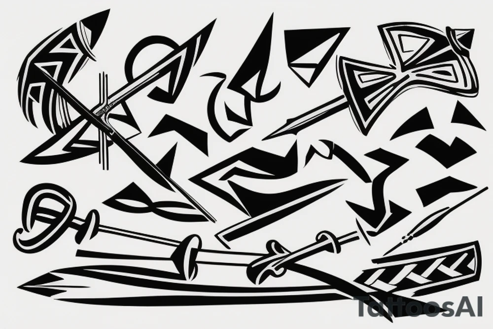 a bow and arrow pointing down tattoo idea