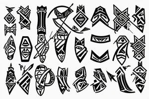 a bow and arrow pointing down tattoo idea