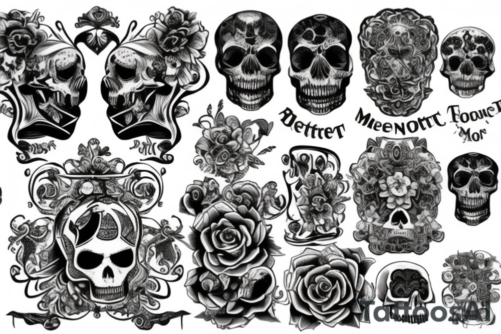 banner with "MEMENTO MORI" writing tattoo idea