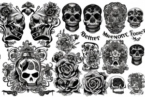 banner with "MEMENTO MORI" writing tattoo idea