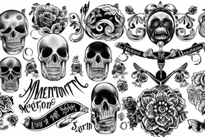 banner with "MEMENTO MORI" writing tattoo idea