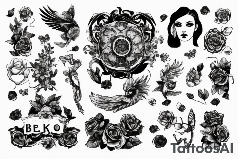 Дракон и цветы tattoo idea