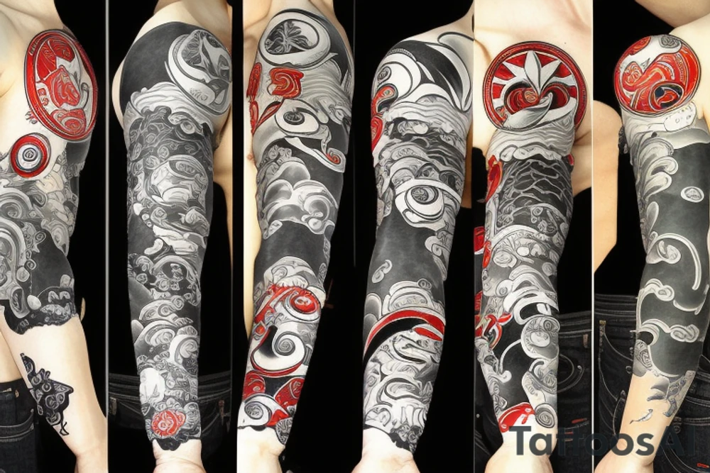 Naruto In Japanese style. full Sleeve tattoo idea