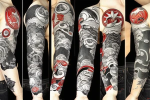 Naruto In Japanese style. full Sleeve tattoo idea