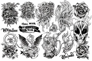 If you start a work, take rest only after its completion; otherwise, the (incomplete) work will finish you. tattoo idea