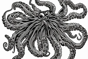 Octopus with Chrysanthemum around it tattoo idea