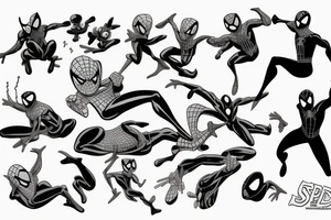 Spidey swinging in mid air tattoo idea