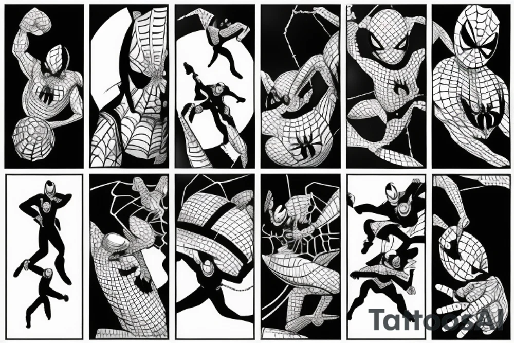 Spidey swinging in mid air tattoo idea