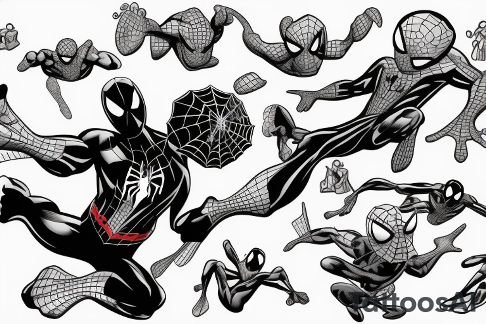 Spidey swinging in mid air tattoo idea