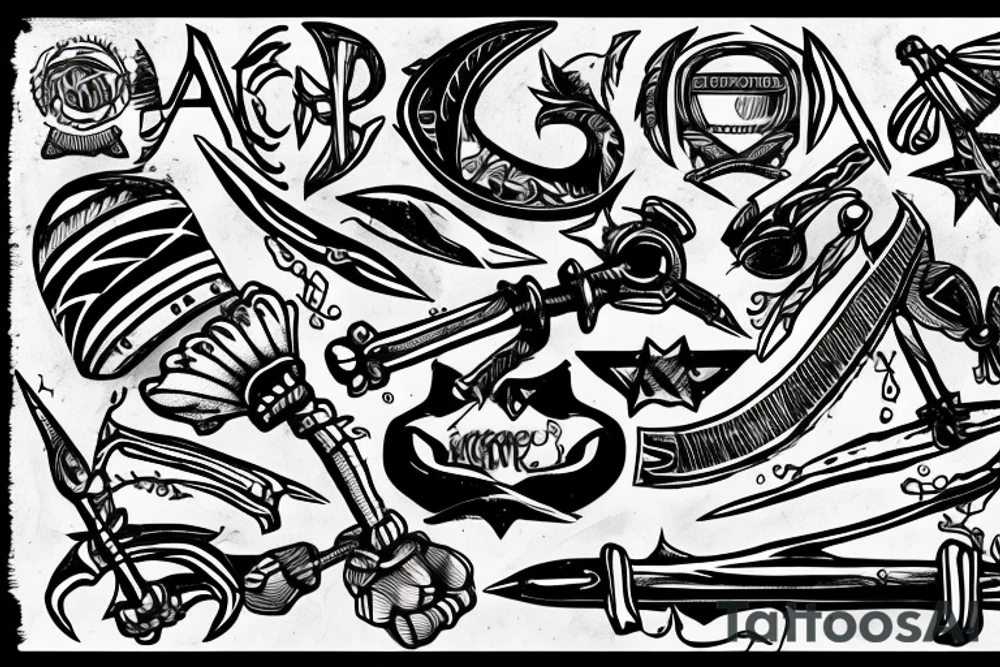 Letters EDC. Tomahawk tattoo idea