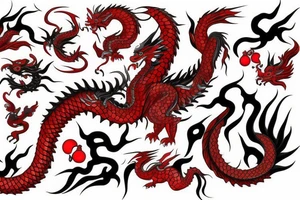 red dragon holding a jade pearl tattoo idea