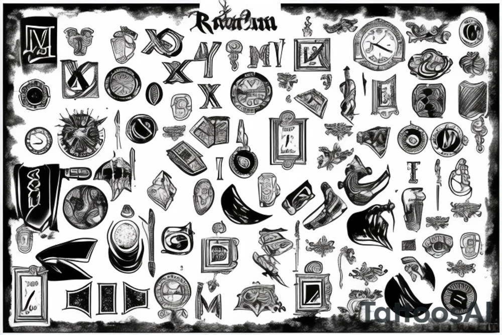 Roman numeral 9 tattoo idea