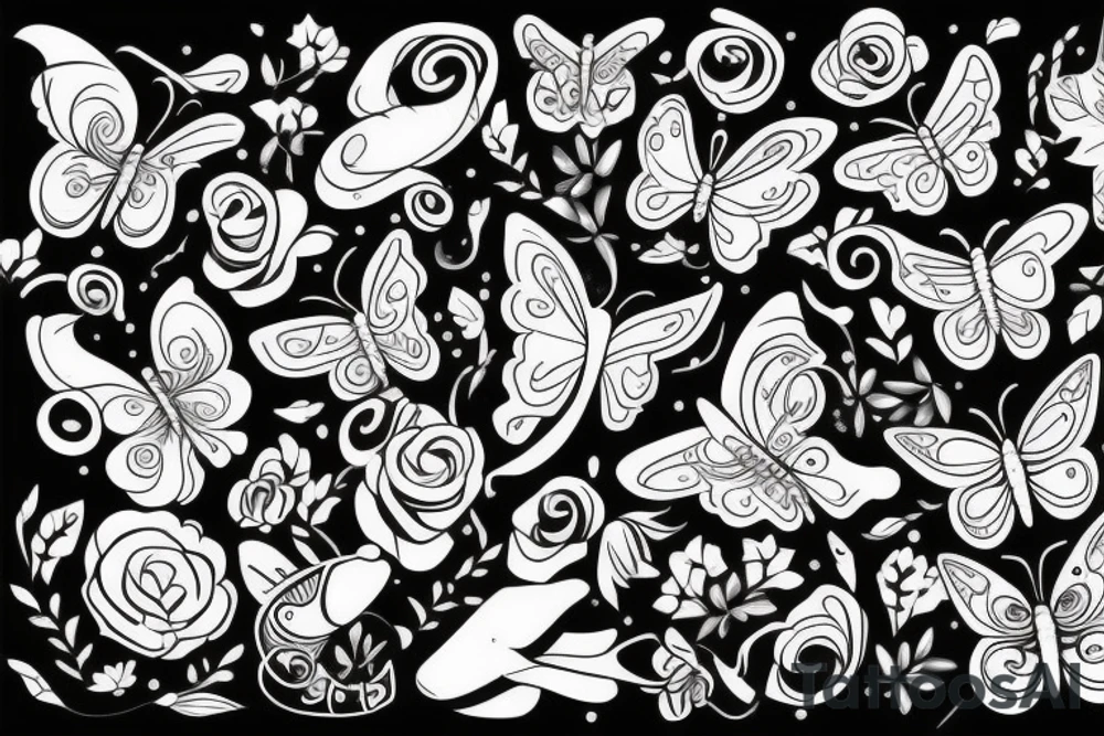 whimsical butterfly fluttering in the wind tattoo idea