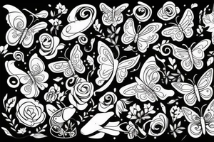 whimsical butterfly fluttering in the wind tattoo idea
