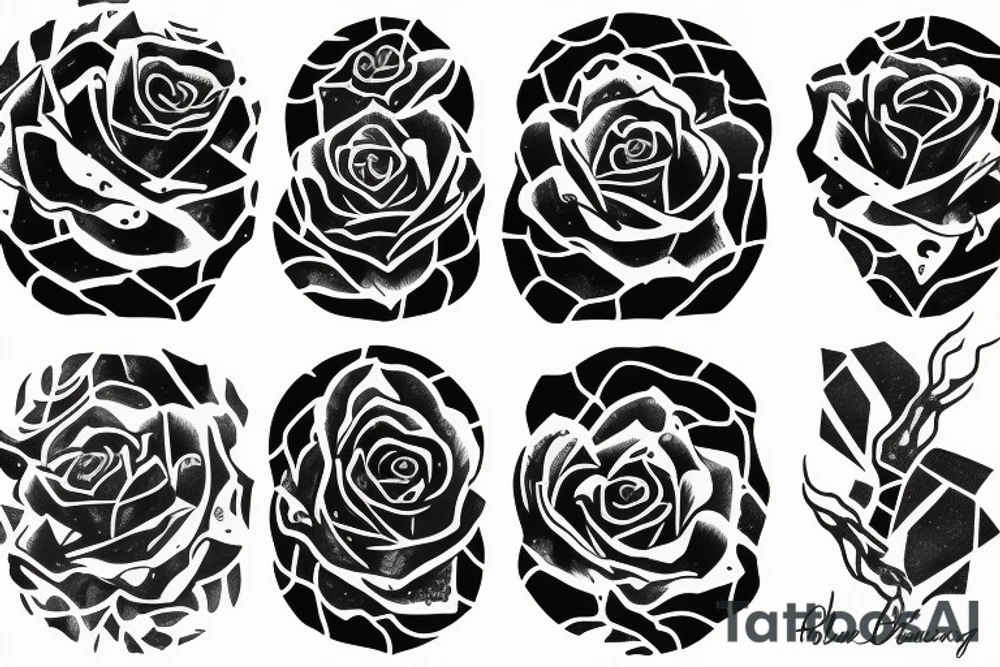 forest, dark time of day, human silhouette emerging from the rose water tattoo idea