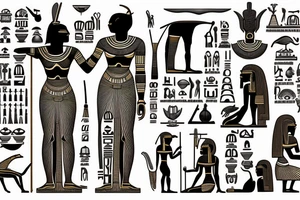 full back Tatoo ancient Egyptian theme. tattoo idea