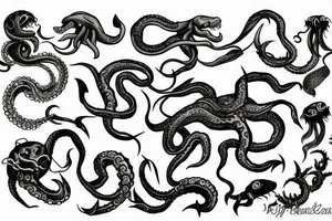 Kraken in the ocean tattoo idea