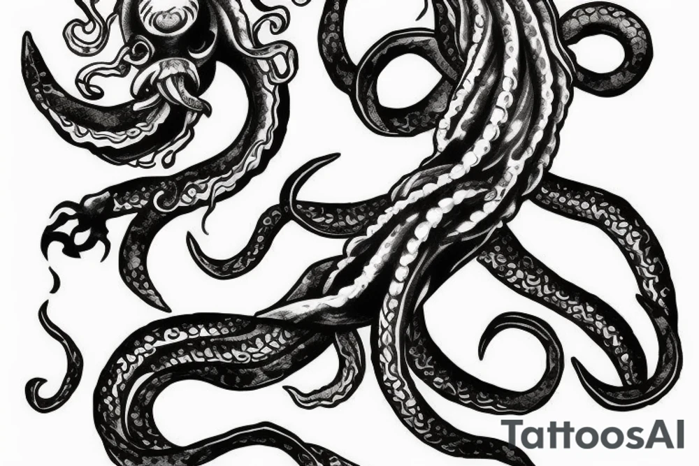 Kraken in the ocean tattoo idea