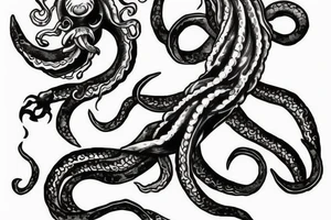 Kraken in the ocean tattoo idea