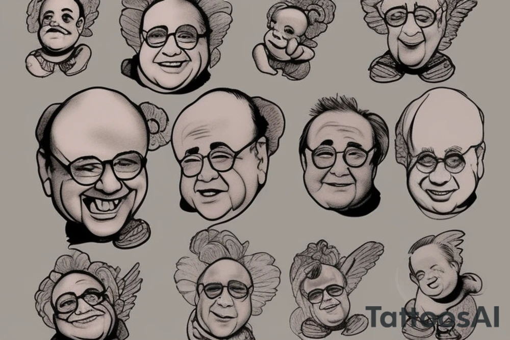 Danny Devito as a cherub tattoo idea