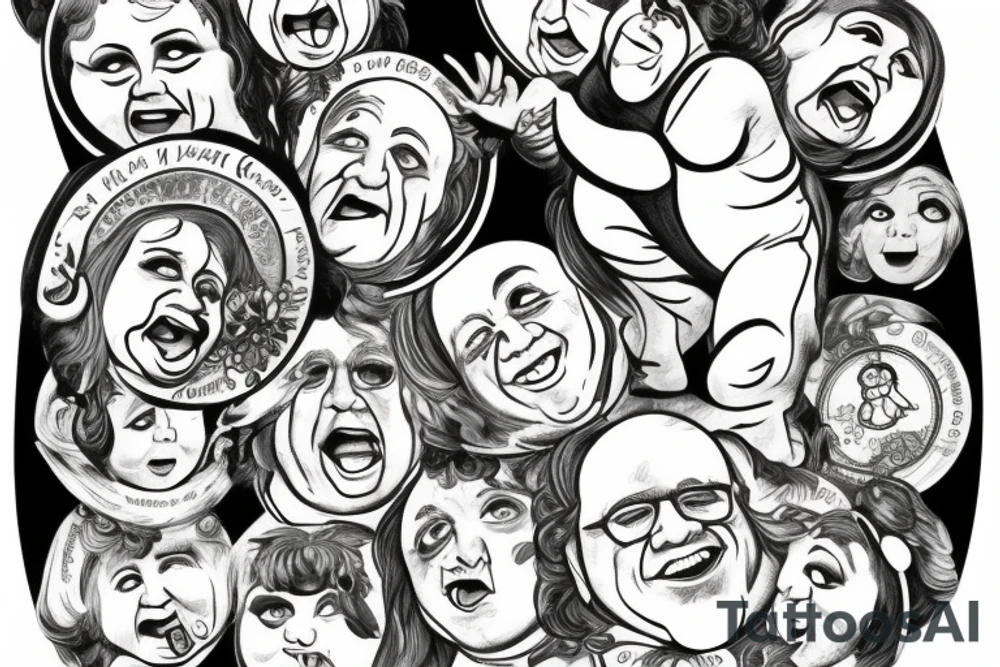 Danny Devito as a cherub tattoo idea