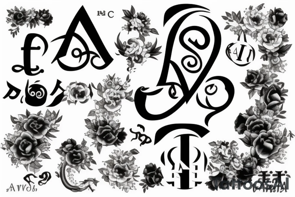 Family Tattoo with the initials A, A, C tattoo idea