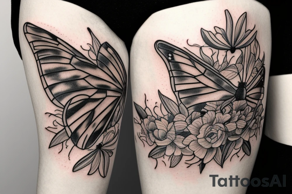 Butterfly plus tiger, a mix of both tattoo idea