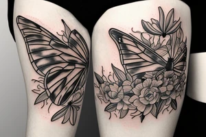 Butterfly plus tiger, a mix of both tattoo idea