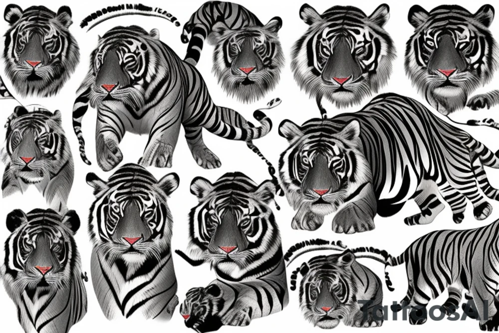 Buffalo plus tiger, a mix of both tattoo idea