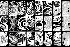 Planets and linework tattoo idea