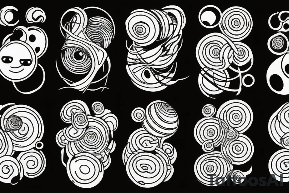 Planets and linework tattoo idea
