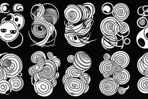 Planets and linework tattoo idea