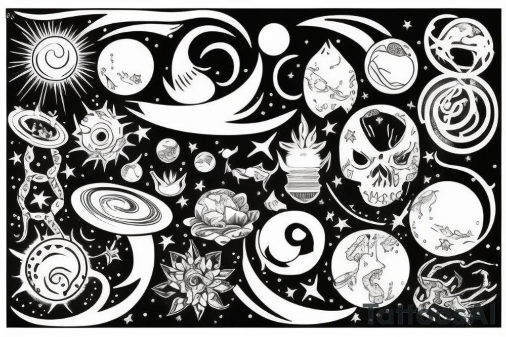 Universe and evolution tattoo idea