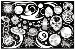 Universe and evolution tattoo idea