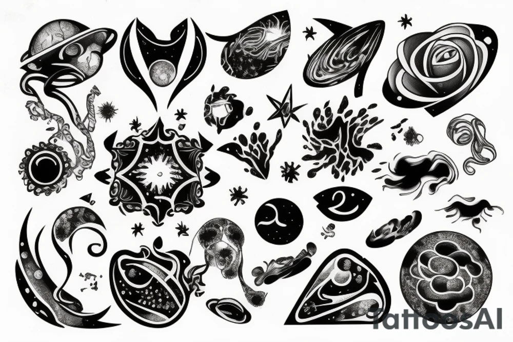 Universe and evolution tattoo idea