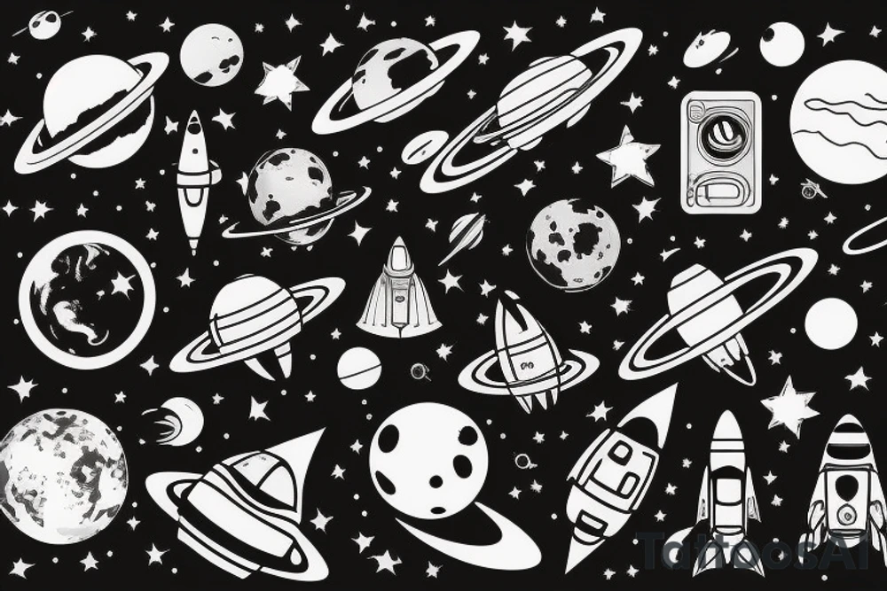 Space exploration tattoo idea