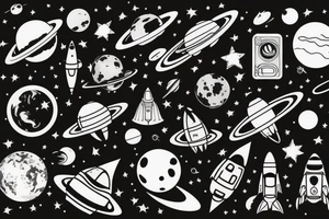 Space exploration tattoo idea