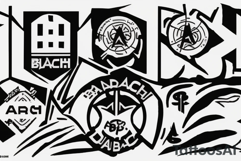Bad Batch Logo, with Aurebesh text that says "Bad Batch" on top, and "Clone Force 99" on the bottom. tattoo idea
