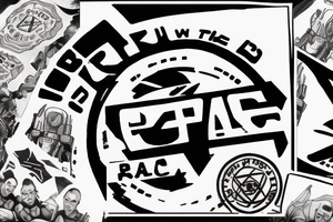 Bad Batch Logo, with Aurebesh text that says "Bad Batch" on top, and "Clone Force 99" on the bottom. tattoo idea